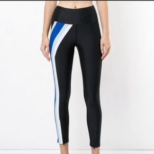 P.E. Nation Set Position black w/ blue stripes active leggings MEDIUM worn once